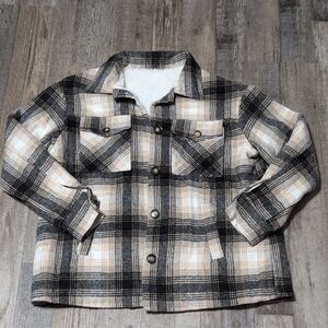 Plaid Sherpa-Lined Jacket